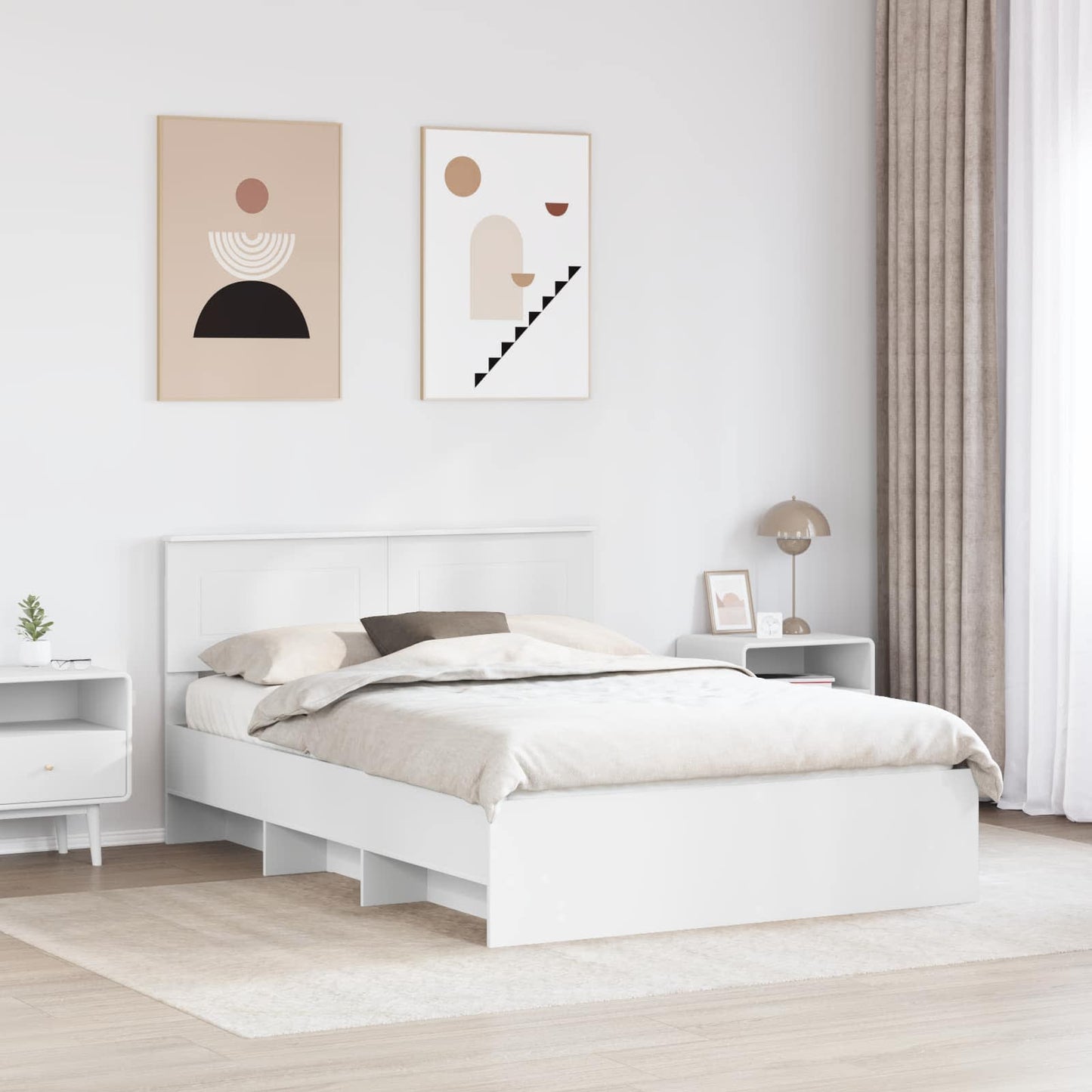 Struttura del letto Bianco 140 x 200 cm Legno multistrato