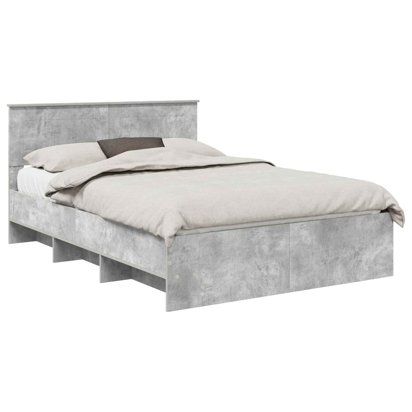 Struttura del letto con testiera Grigio cemento 140 x 200 cm