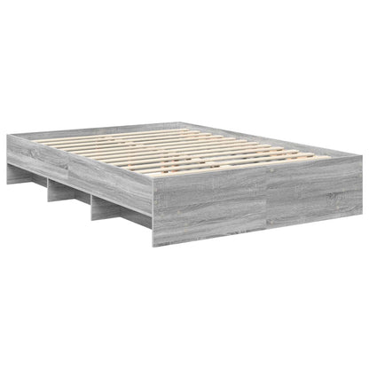 Struttura del letto con testiera Grigio Sonoma 140 x 200 cm
