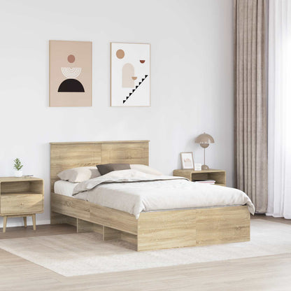 Struttura del letto con testiera Rovere Sonoma 137 x 203 cm