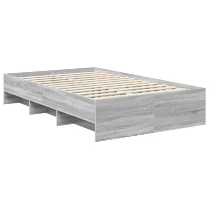Struttura del letto con testiera Grigio Sonoma 137 x 203 cm