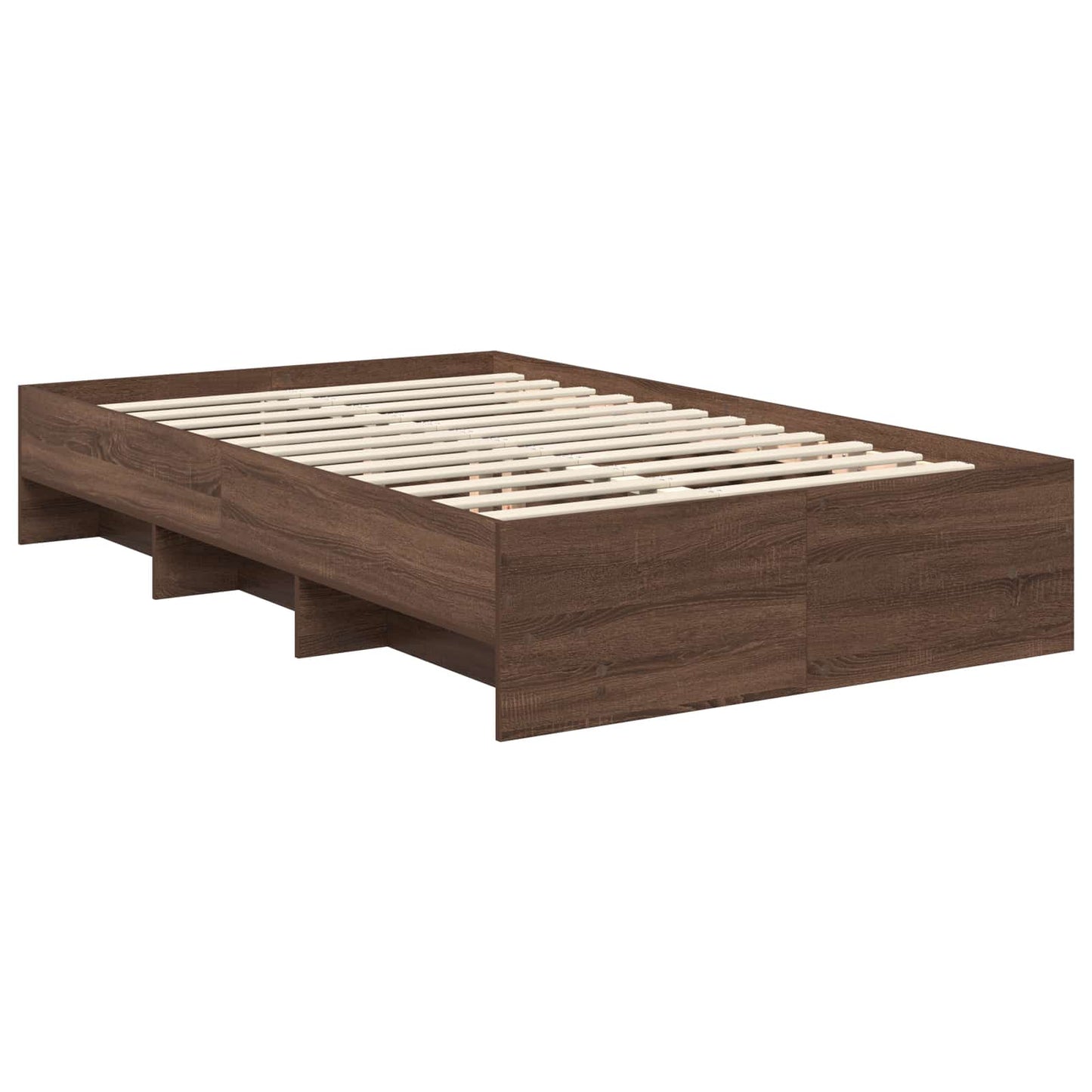 Struttura del letto con testiera Rovere Marrone 137 x 203 cm