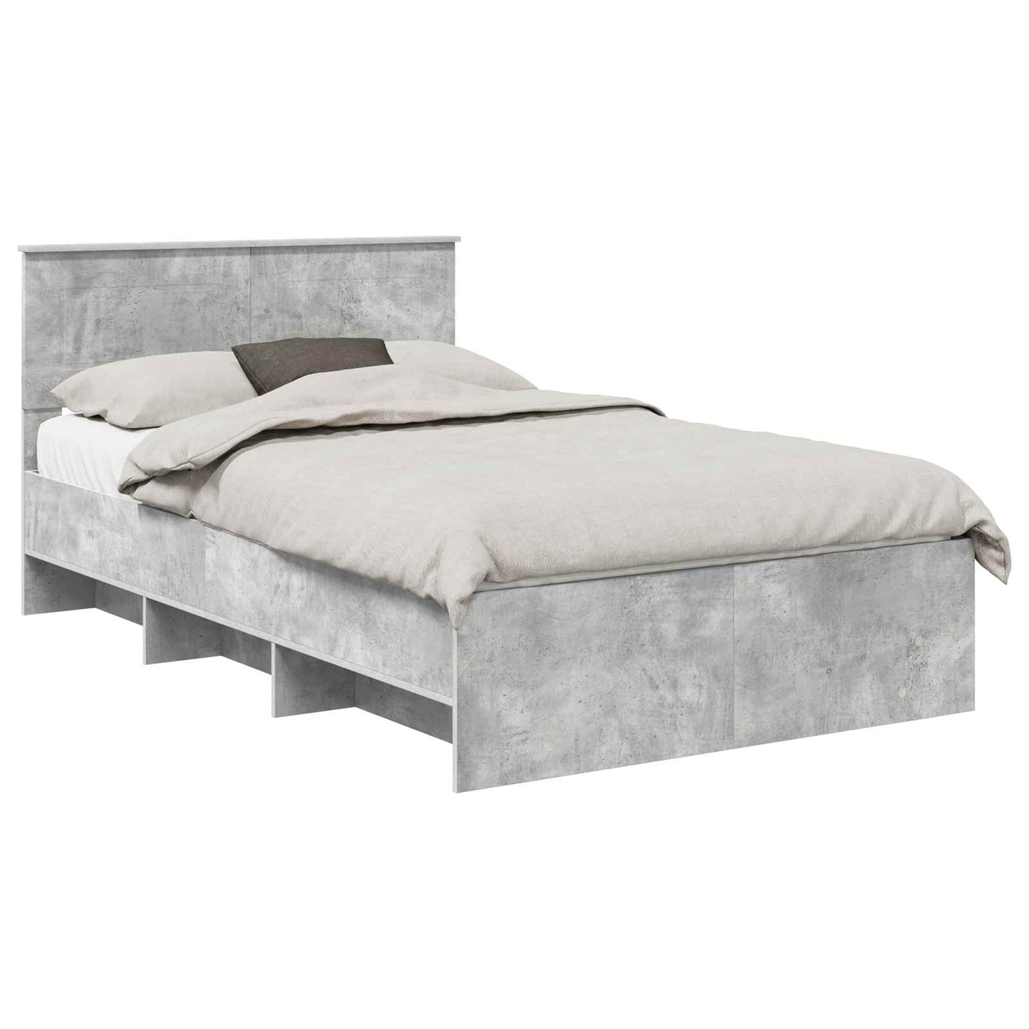 Struttura del letto con testiera Grigio cemento 120 x 123 cm