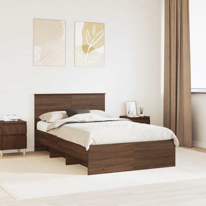 Struttura del letto con testiera Rovere Marrone 120 x 123 cm
