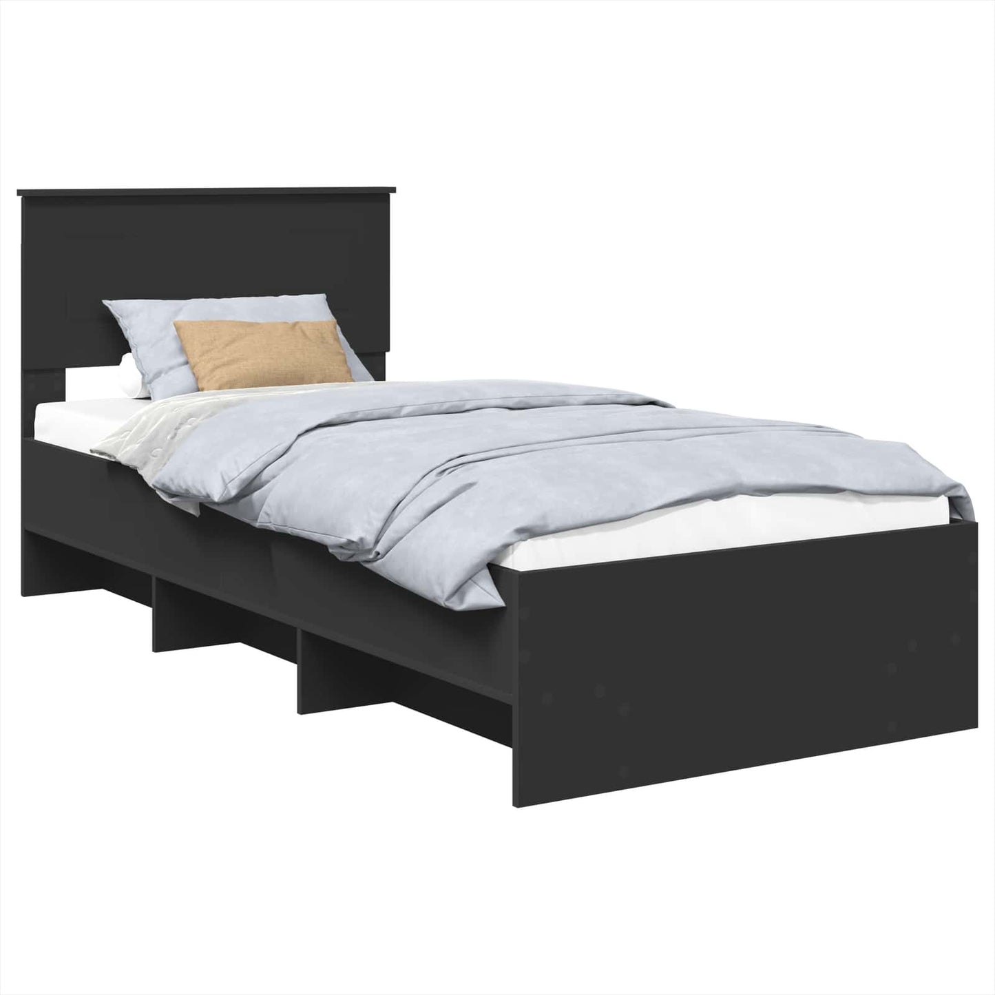 Struttura del letto Nero 120 x 123 cm Legno multistrato