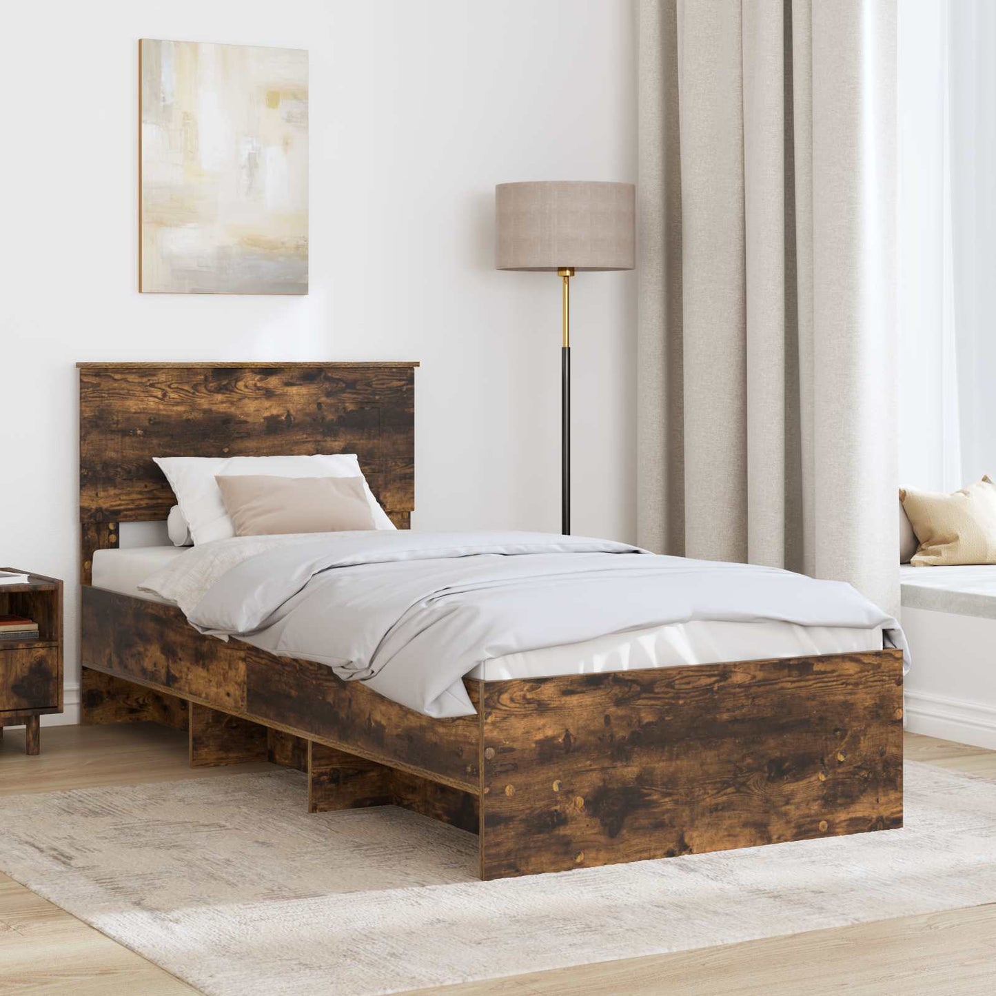Struttura del letto Rovere fumÃ© 120 x 123 cm Legno multistrato