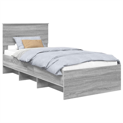 Struttura del letto con testiera Grigio Sonoma 120 x 123 cm