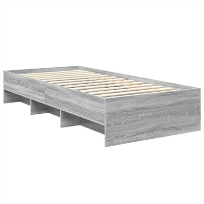 Struttura del letto con testiera Grigio Sonoma 120 x 123 cm