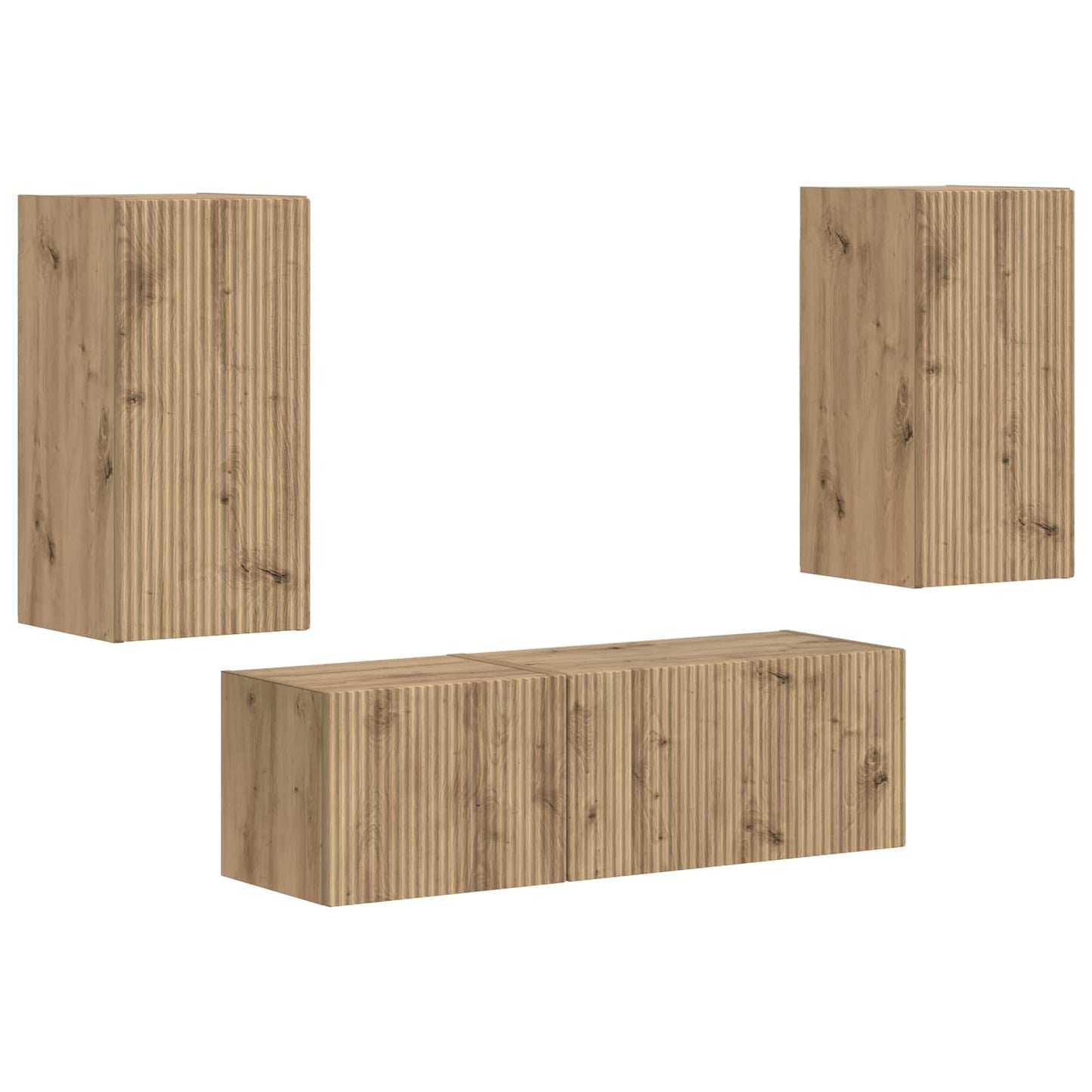 Set di Mobiletto da TV a Parete 4 pcs Rovere artigianale