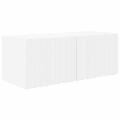 Set di Mobiletto da TV a Parete 4 pcs Bianco Legno multistrato