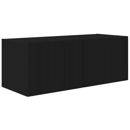 Set di Mobiletto da TV a Parete 4 pcs Nero Legno multistrato