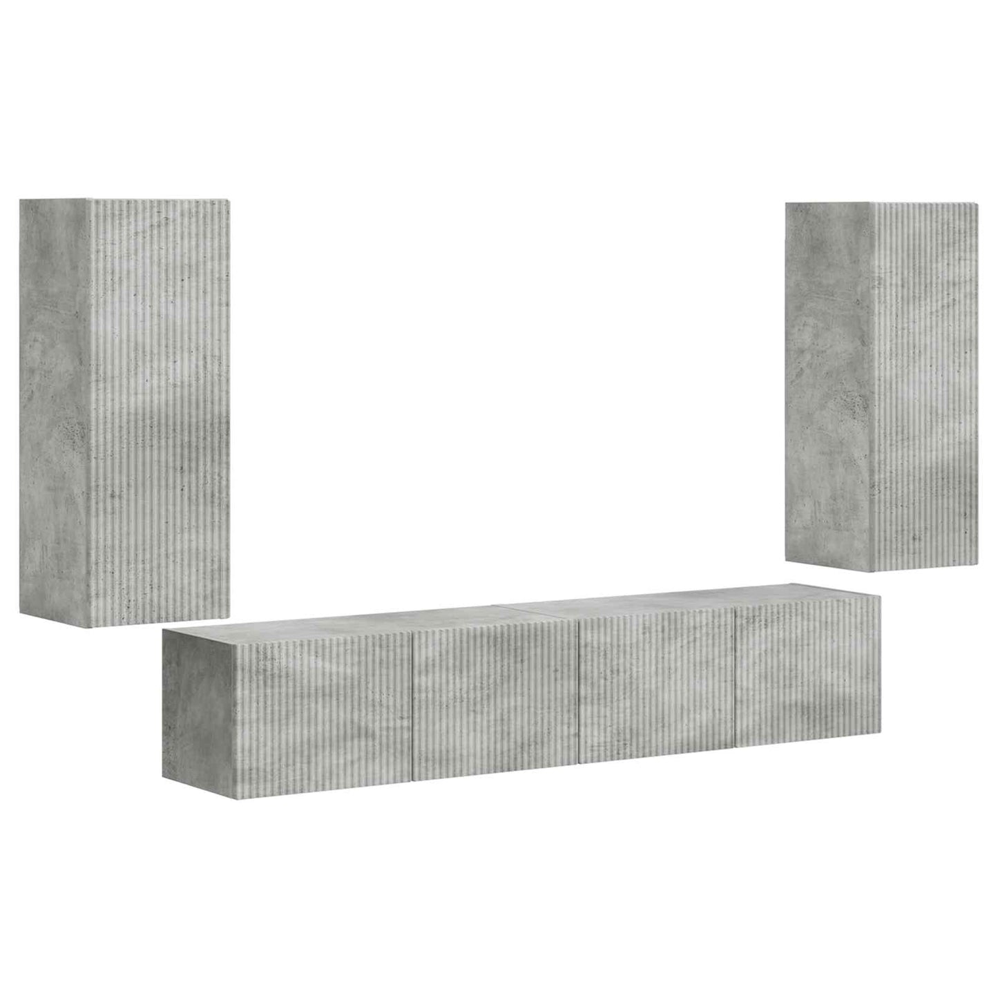 Set di Mobiletto da TV a Parete 4 pcs Grigio cemento