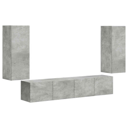 Set di Mobiletto da TV a Parete 4 pcs Grigio cemento