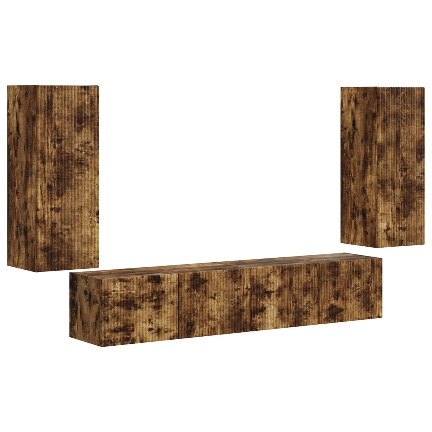Set di Mobiletto da TV a Parete 4 pcs Rovere fumÃ©