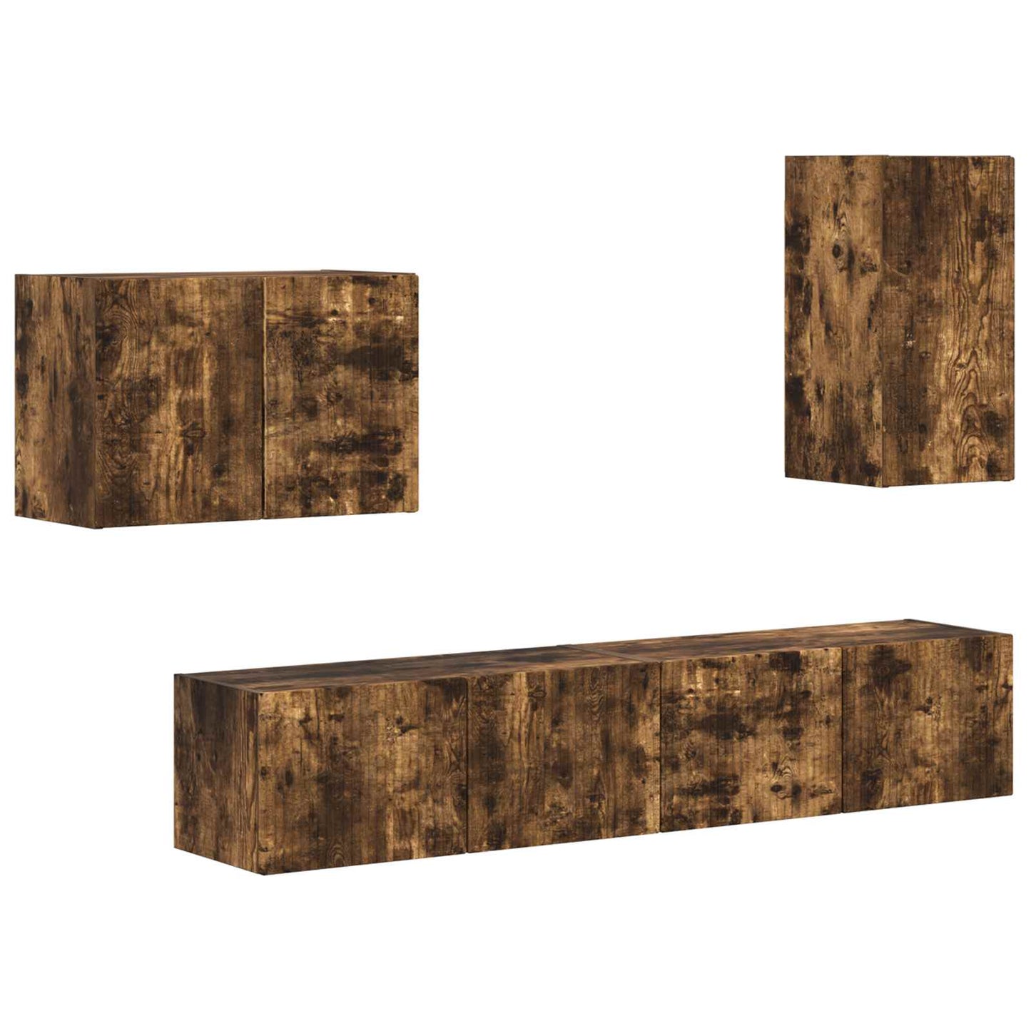 Set di Mobiletto da TV a Parete 4 pcs Rovere fumÃ©