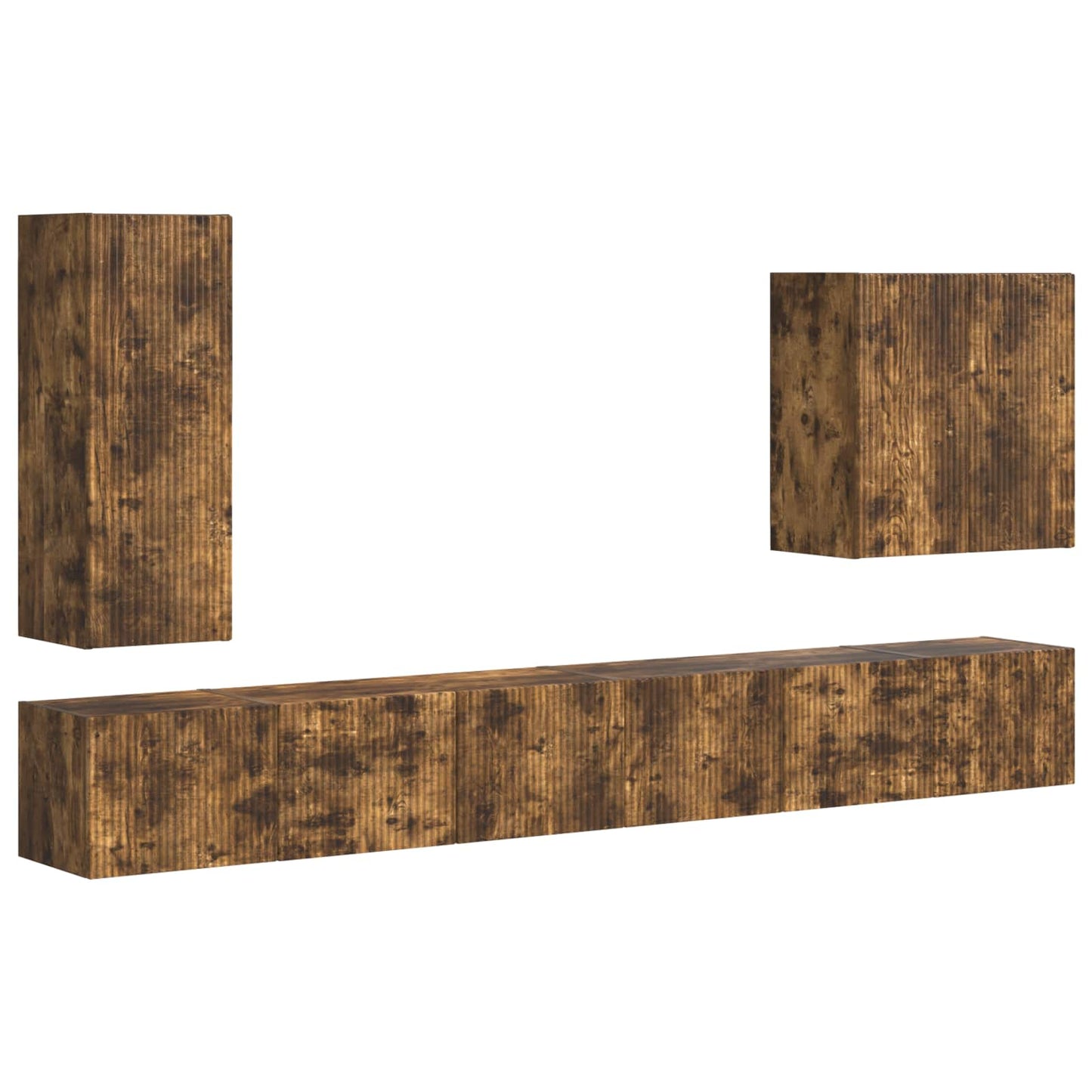 Set di Mobiletto da TV a Parete 6 pcs Rovere fumÃ©
