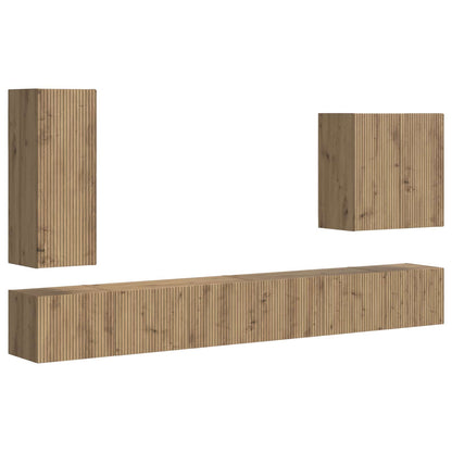 Set di Mobiletto da TV a Parete 6 pcs Rovere Artigianale