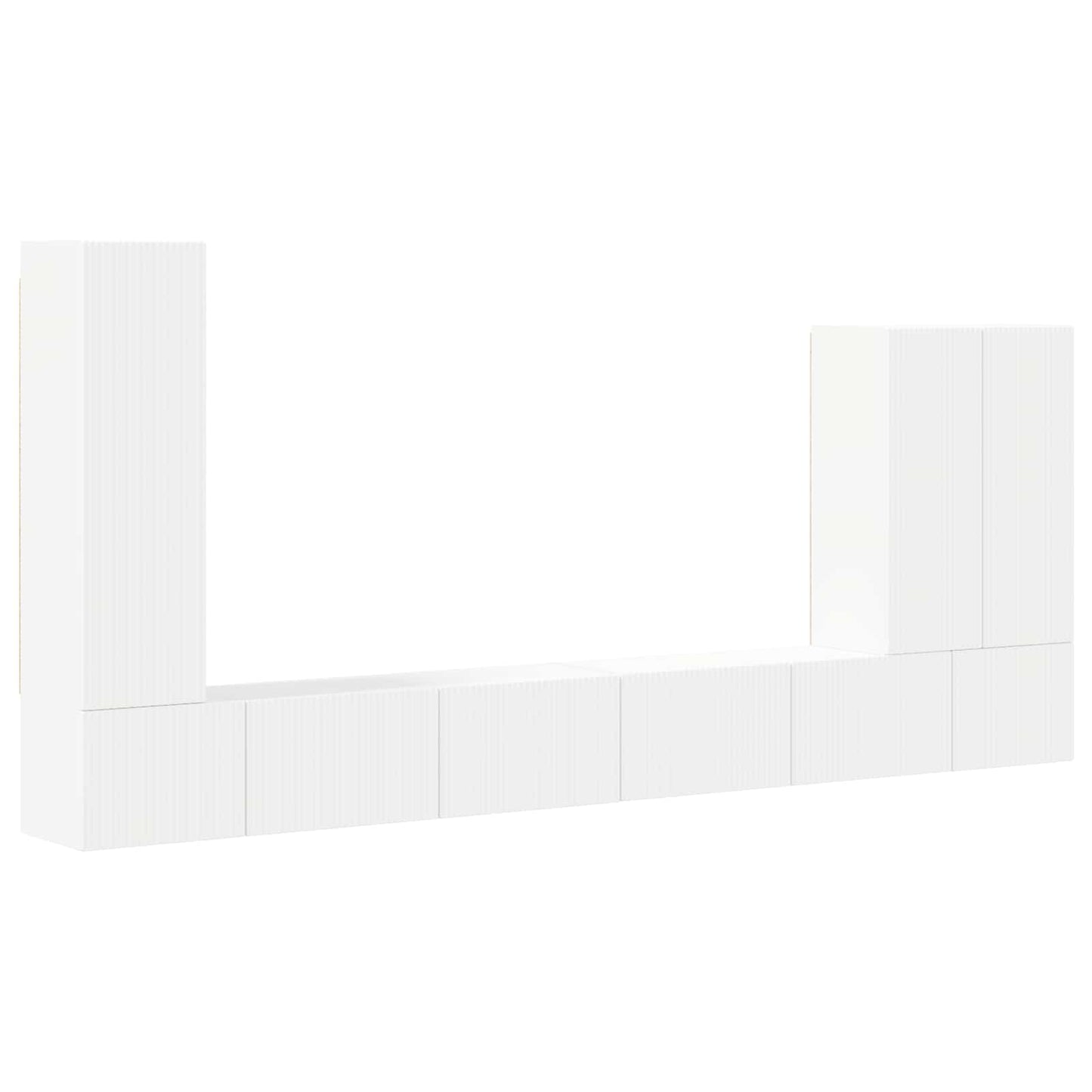 Set di Mobiletto da TV a Parete Montaggio a parete 6 pcs Bianco