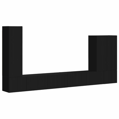 Set di Mobiletto da TV a Parete Montaggio a parete 6 pcs Nero