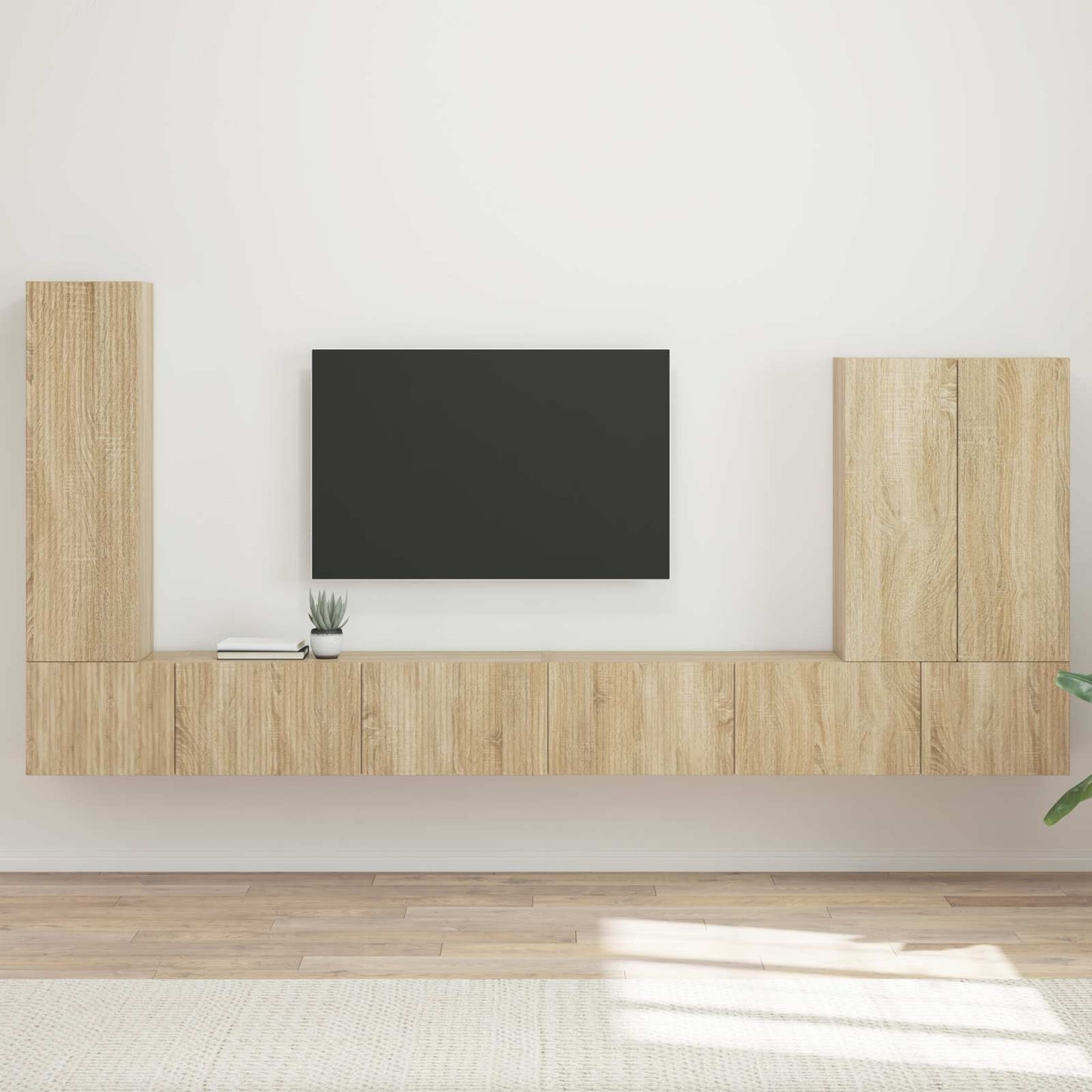 Set di Mobiletto da TV a Parete 6 pcs Rovere Sonoma