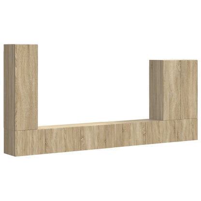 Set di Mobiletto da TV a Parete 6 pcs Rovere Sonoma