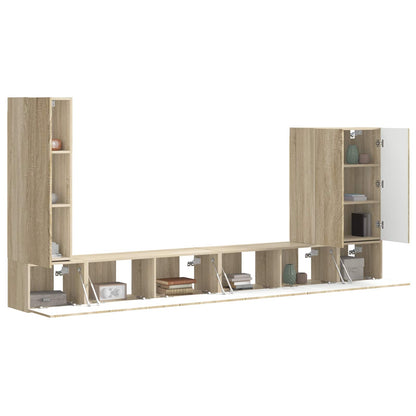 Set di Mobiletto da TV a Parete 6 pcs Rovere Sonoma