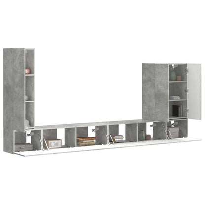 Set di Mobiletto da TV a Parete 6 pcs Grigio cemento