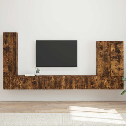 Set di Mobiletto da TV a Parete 6 pcs Rovere fumÃ©