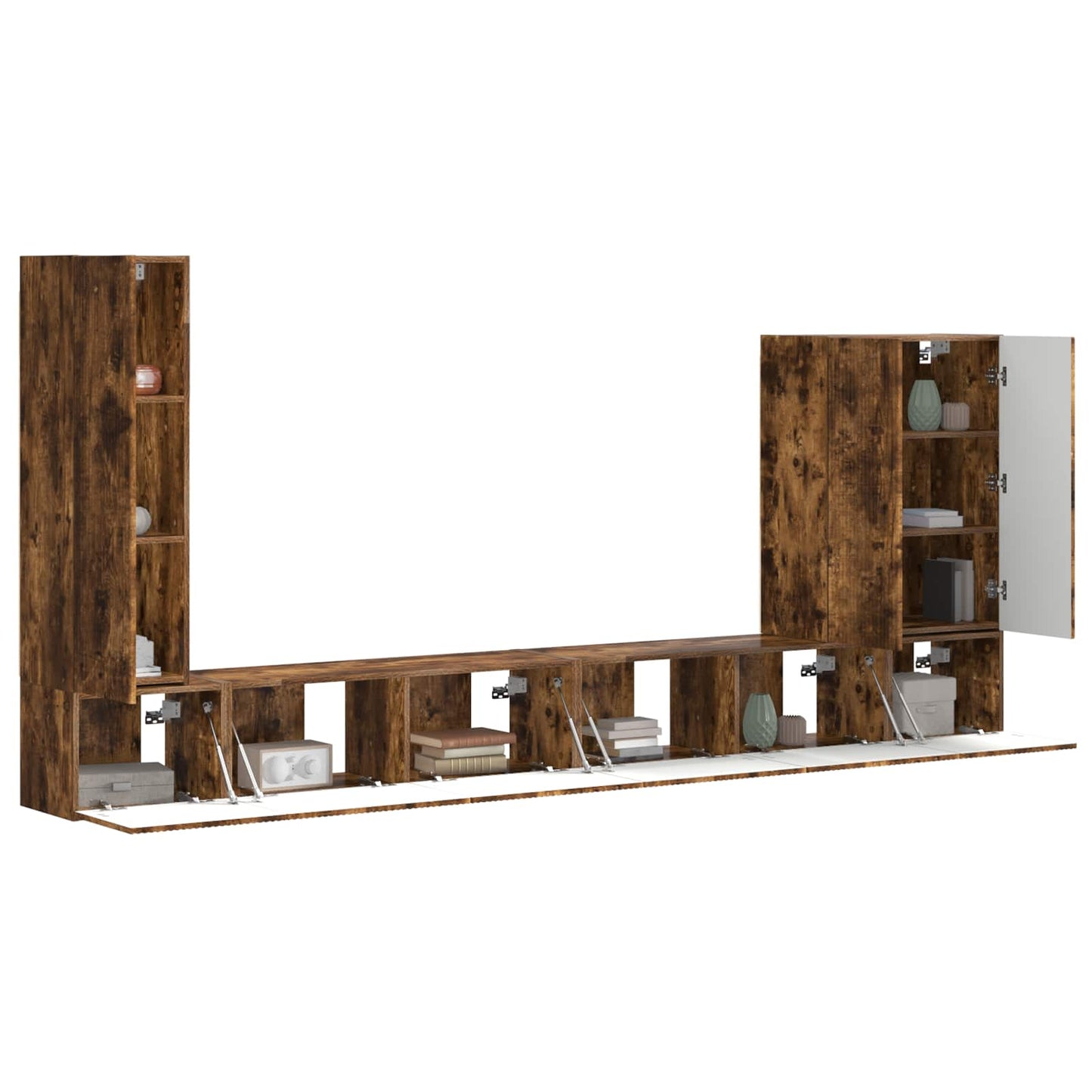 Set di Mobiletto da TV a Parete 6 pcs Rovere fumÃ©