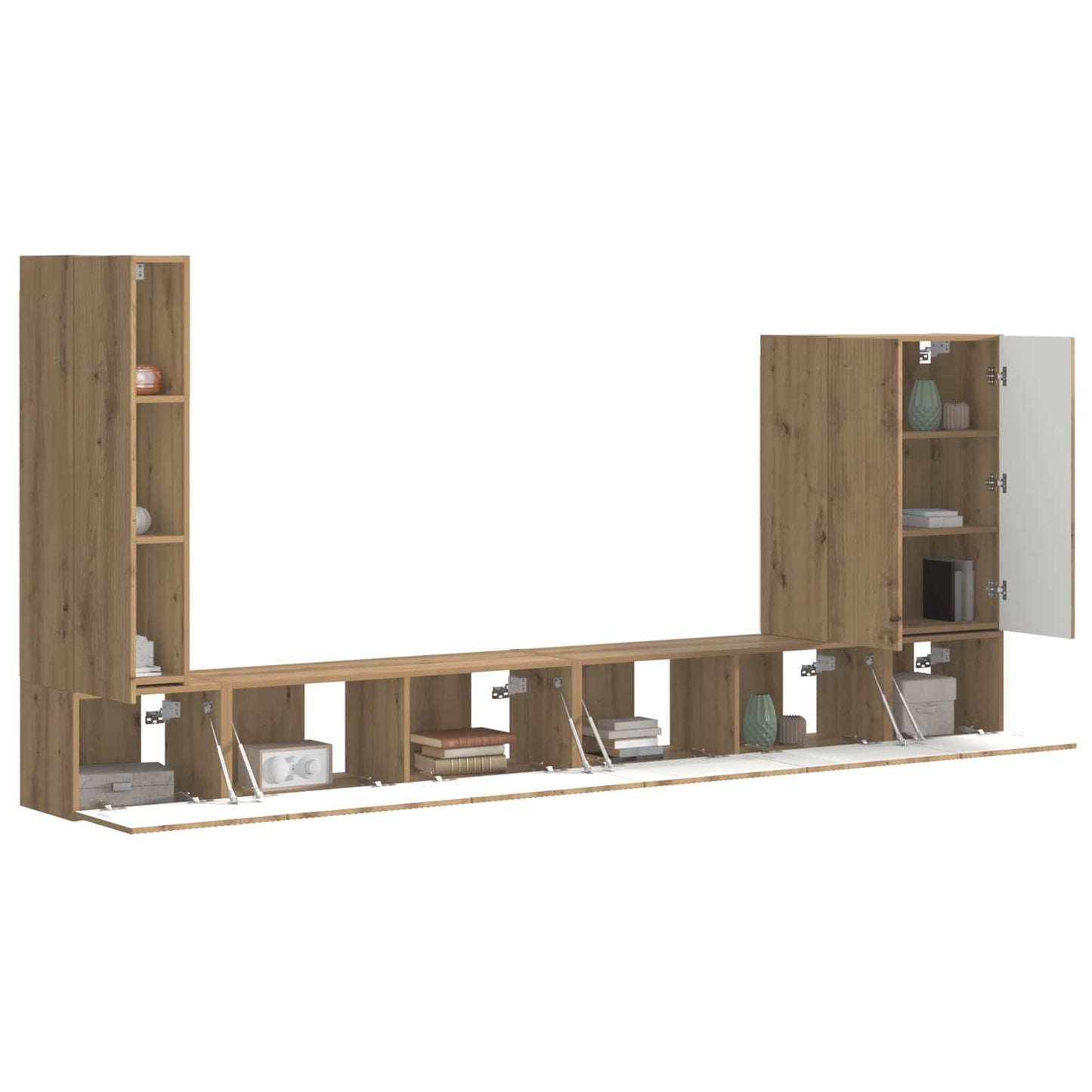 Set di Mobiletto da TV a Parete 6 pcs Rovere Artigianale