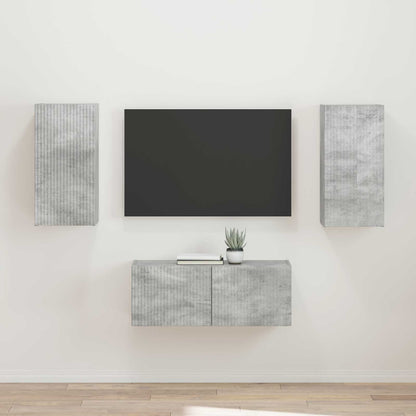 Set mobile TV 2 pcs Grigio cemento Legno multistrato