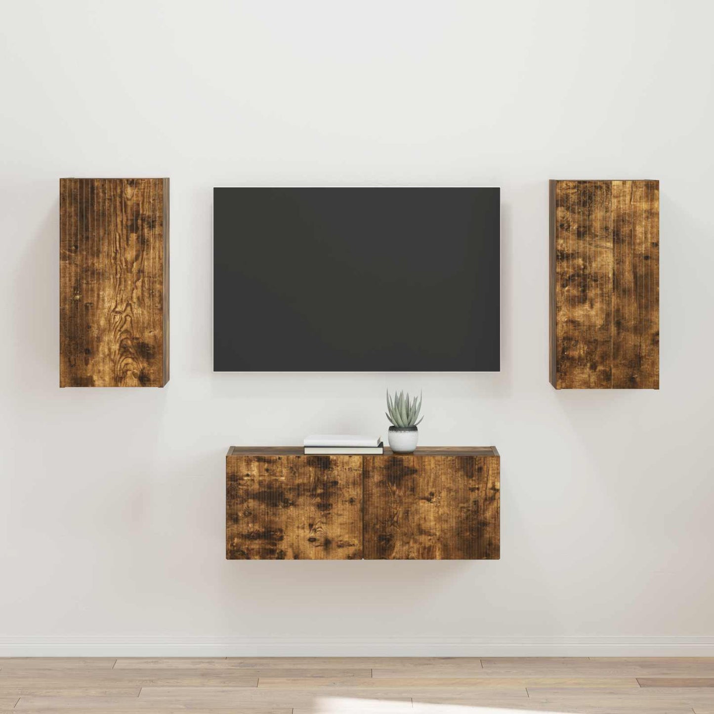 Set mobile TV 2 pcs Rovere fumÃ© Legno multistrato