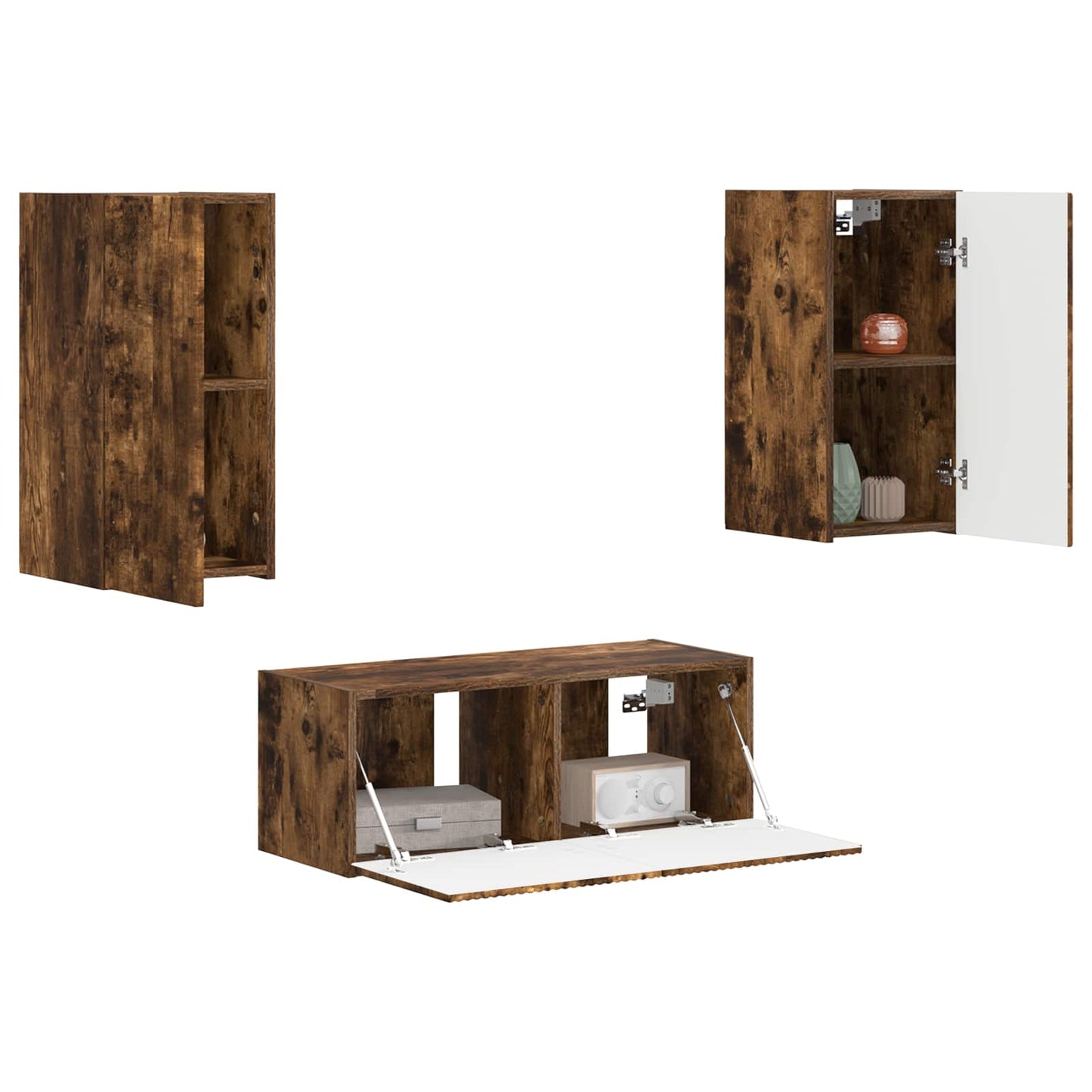 Set mobile TV 2 pcs Rovere fumÃ© Legno multistrato