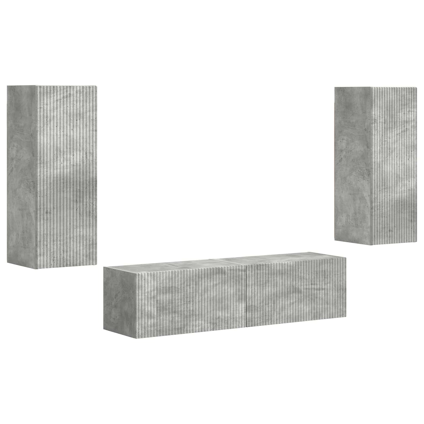 Set mobile TV 2 pcs Grigio cemento Legno multistrato