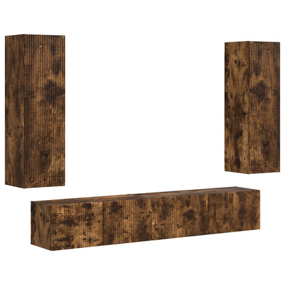 Set mobile TV 3 pcs Rovere fumÃ© Legno multistrato