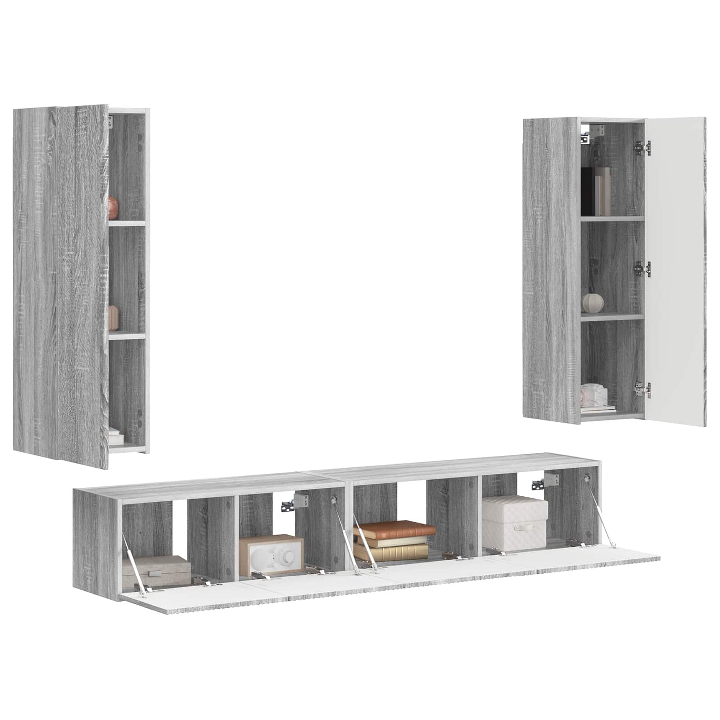 Set mobile TV 3 pcs Grigio Sonoma Legno multistrato