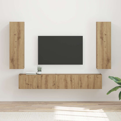Set mobile TV 3 pcs Rovere artigianale Legno multistrato