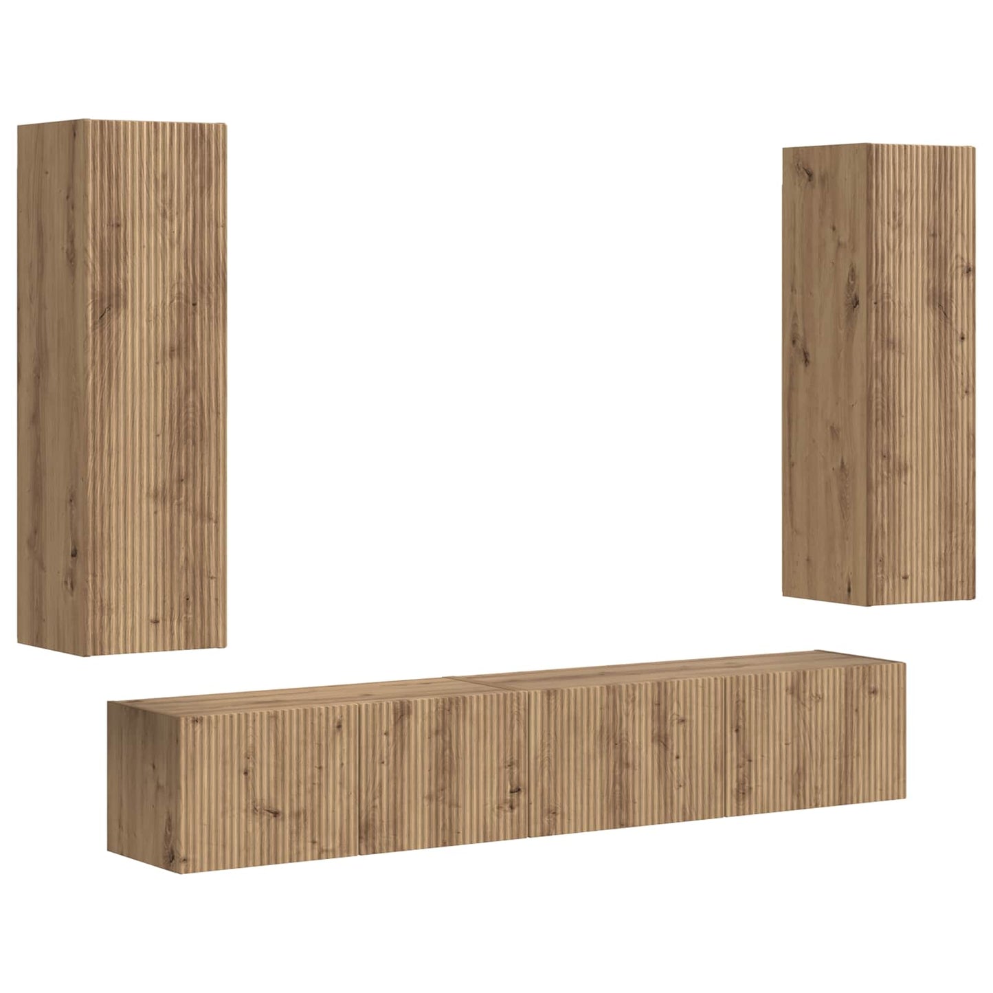 Set mobile TV 3 pcs Rovere artigianale Legno multistrato