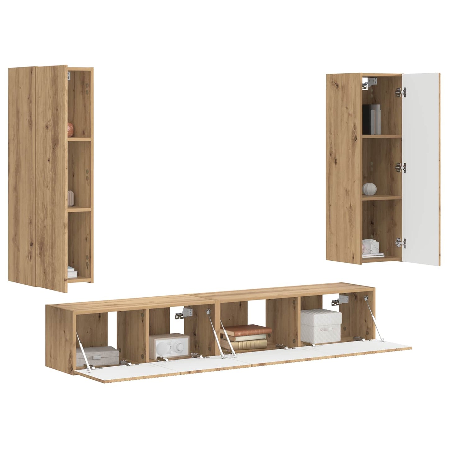Set mobile TV 3 pcs Rovere artigianale Legno multistrato