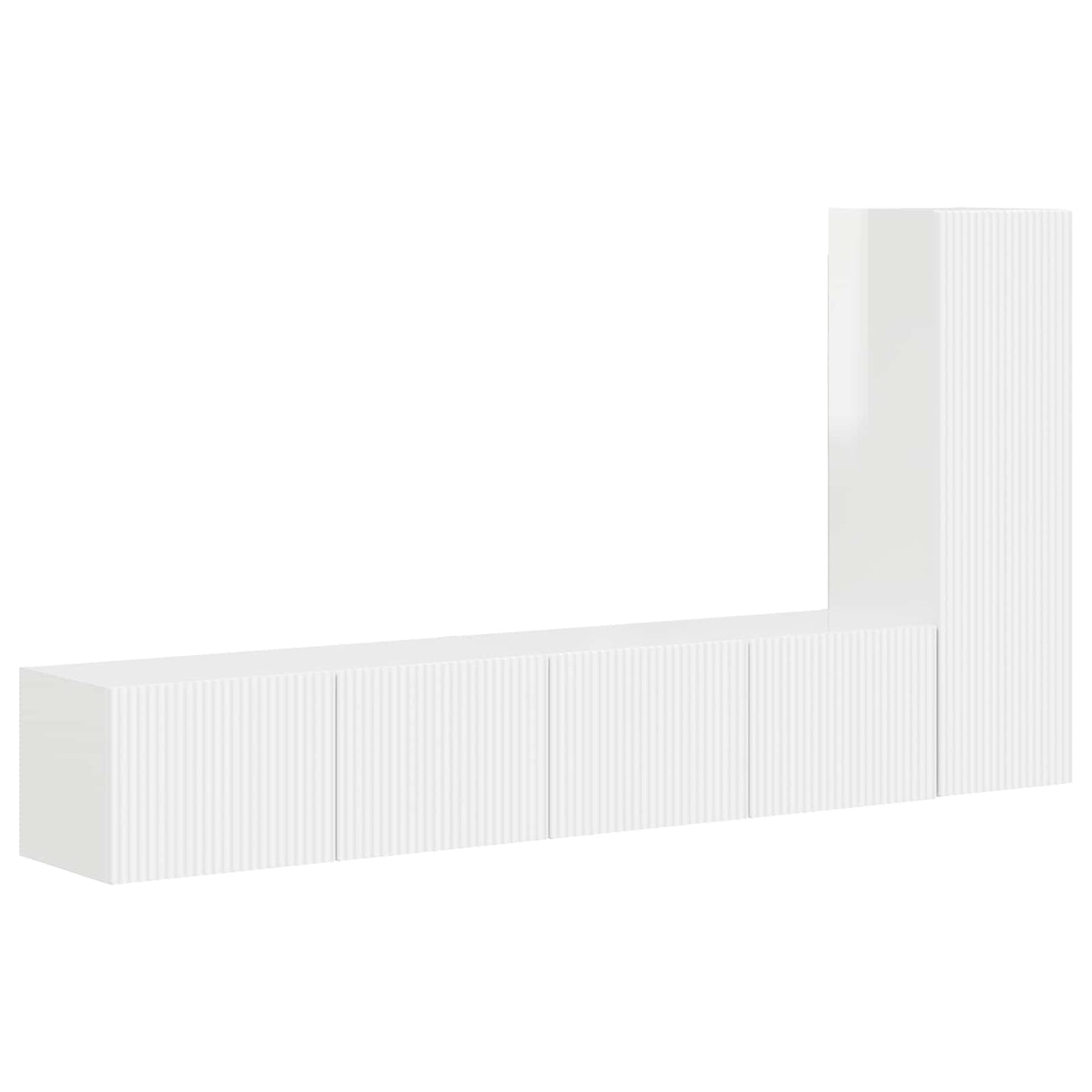 Set mobile TV 3 pcs Bianco Lucido Legno multistrato