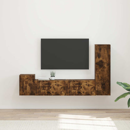 Set mobile TV 4 pcs Rovere fumÃ© Legno multistrato