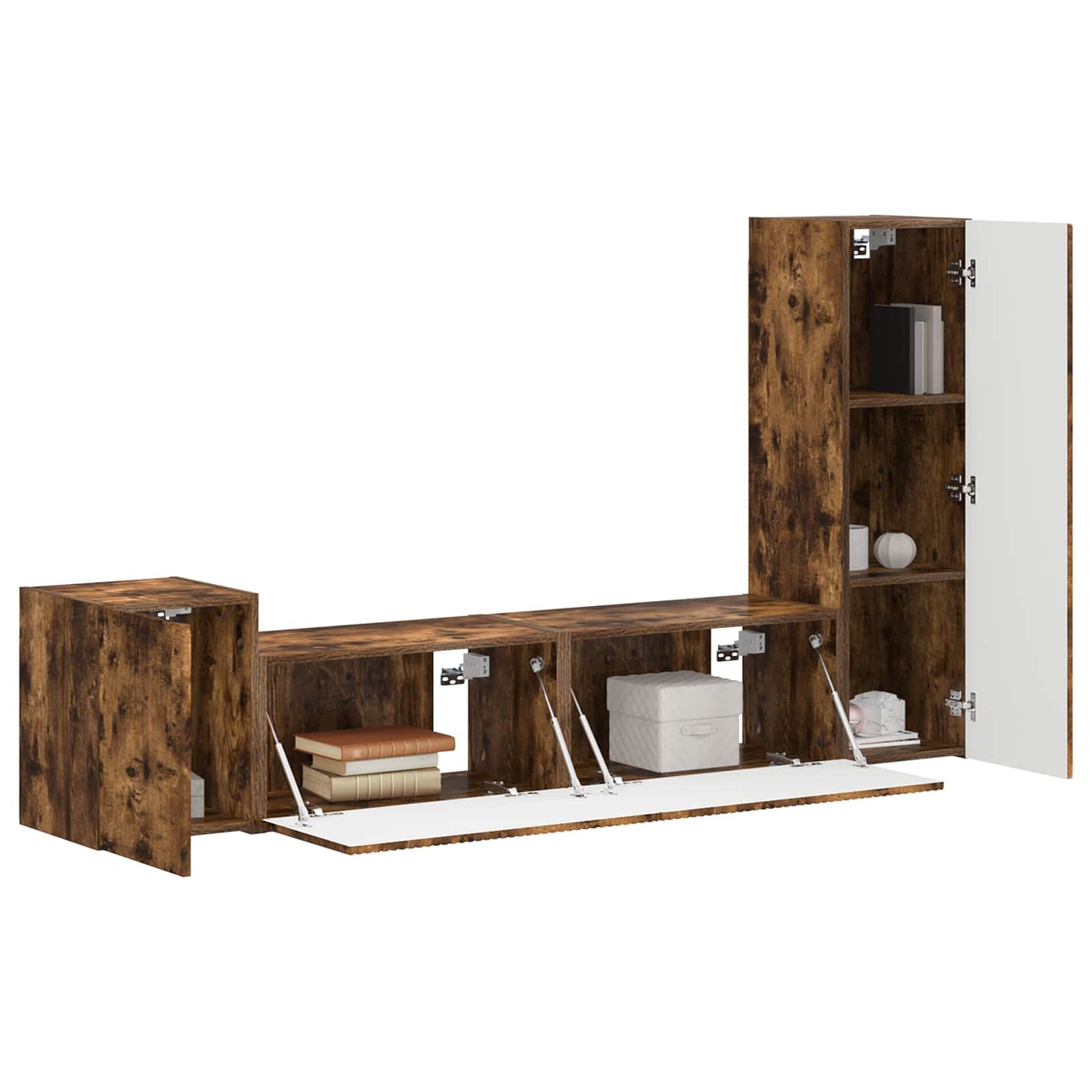 Set mobile TV 4 pcs Rovere fumÃ© Legno multistrato