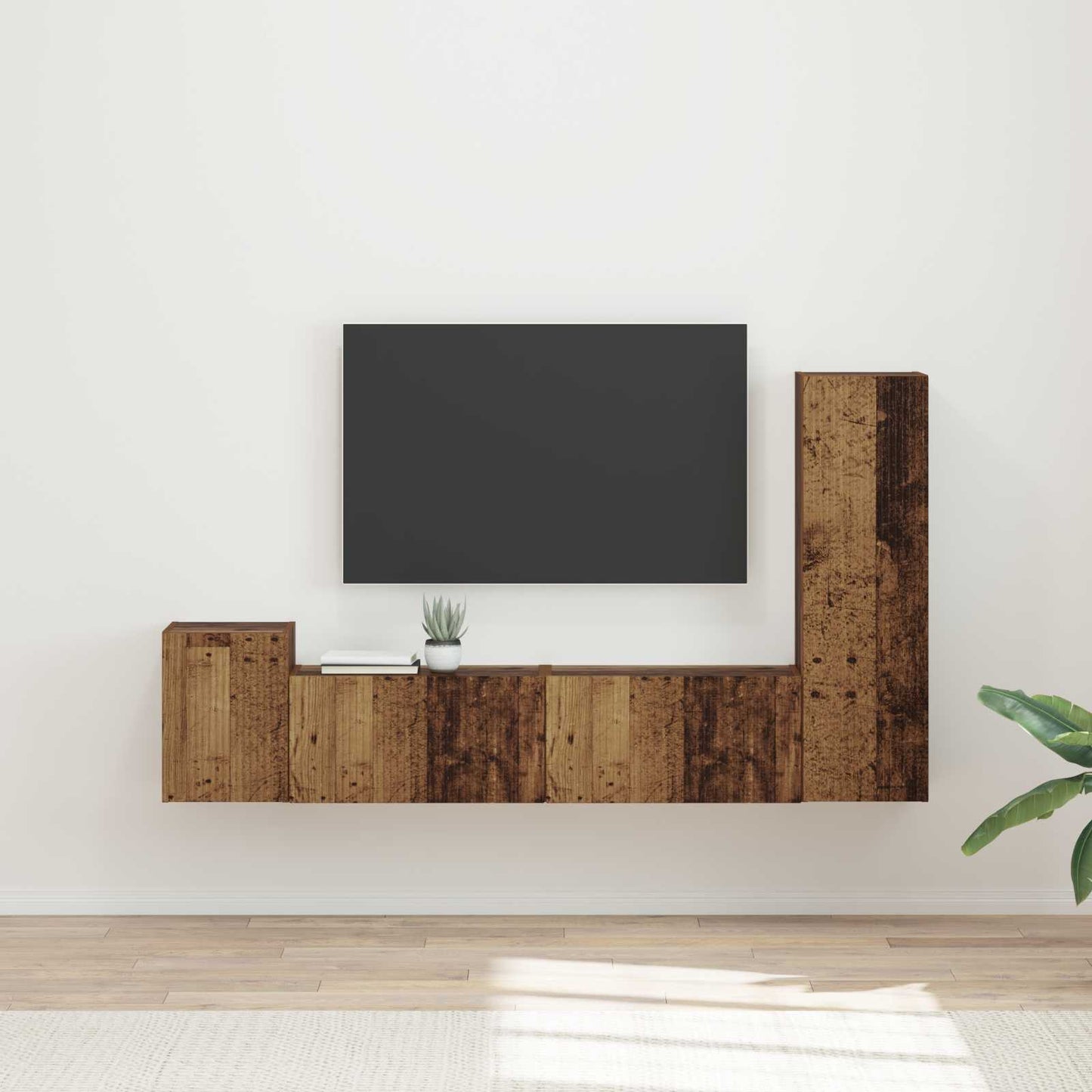 Set mobile TV 4 pcs Legno vecchio Legno multistrato