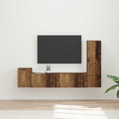 Set mobile TV 4 pcs Legno vecchio Legno multistrato