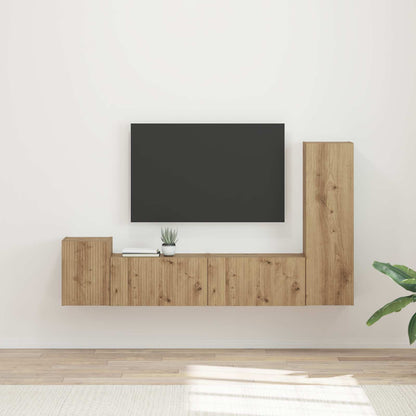 Set mobile TV 4 pcs Rovere artigianale Legno multistrato