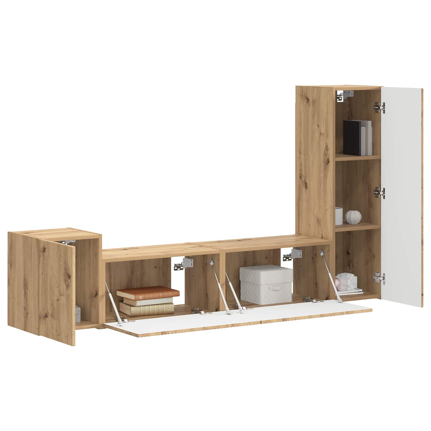 Set mobile TV 4 pcs Rovere artigianale Legno multistrato