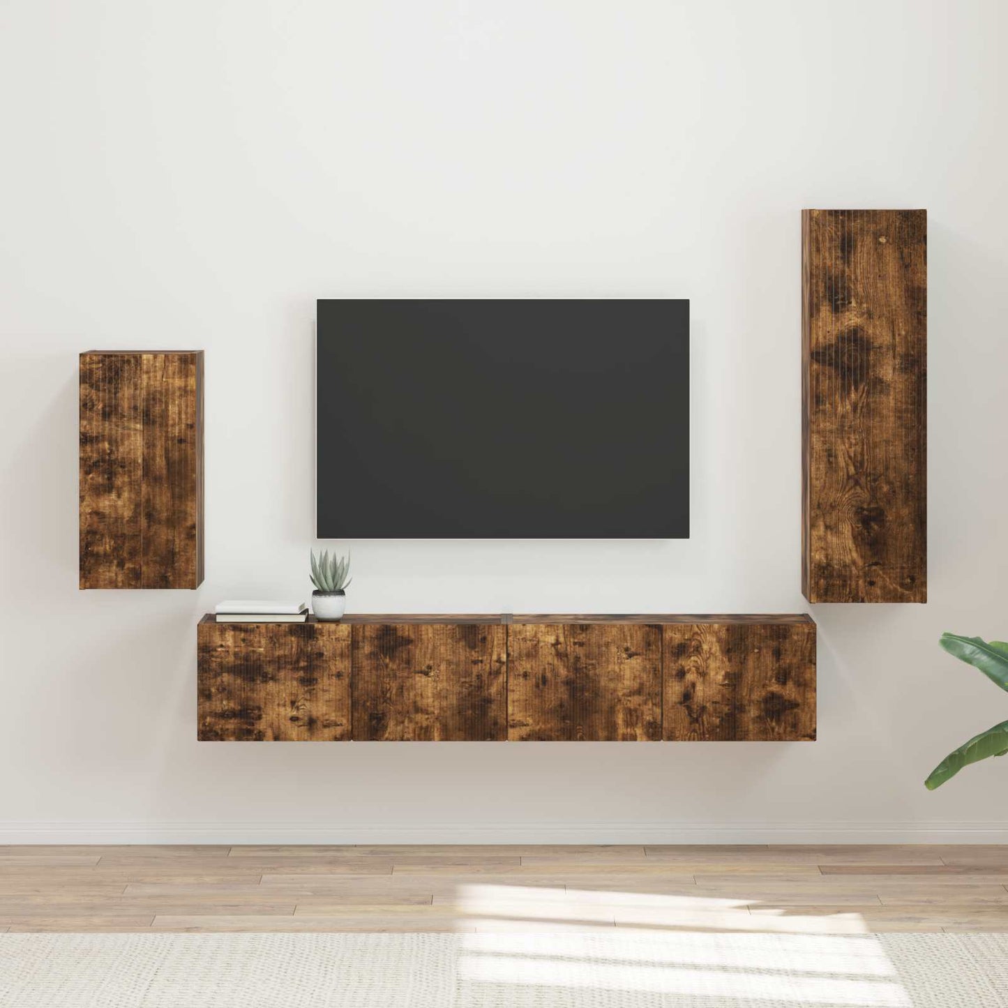 Set mobile TV 4 pcs Rovere fumÃ© Legno multistrato