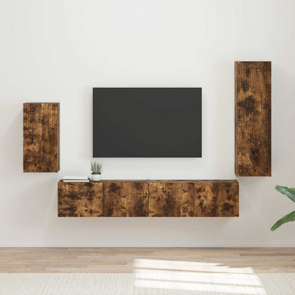 Set mobile TV 4 pcs Rovere fumÃ© Legno multistrato