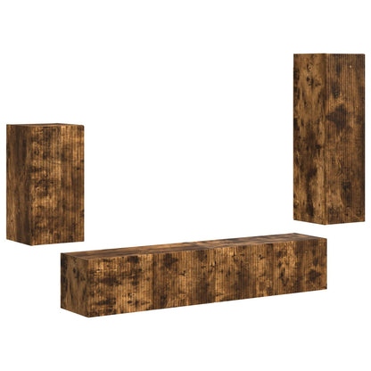 Set mobile TV 4 pcs Rovere fumÃ© Legno multistrato