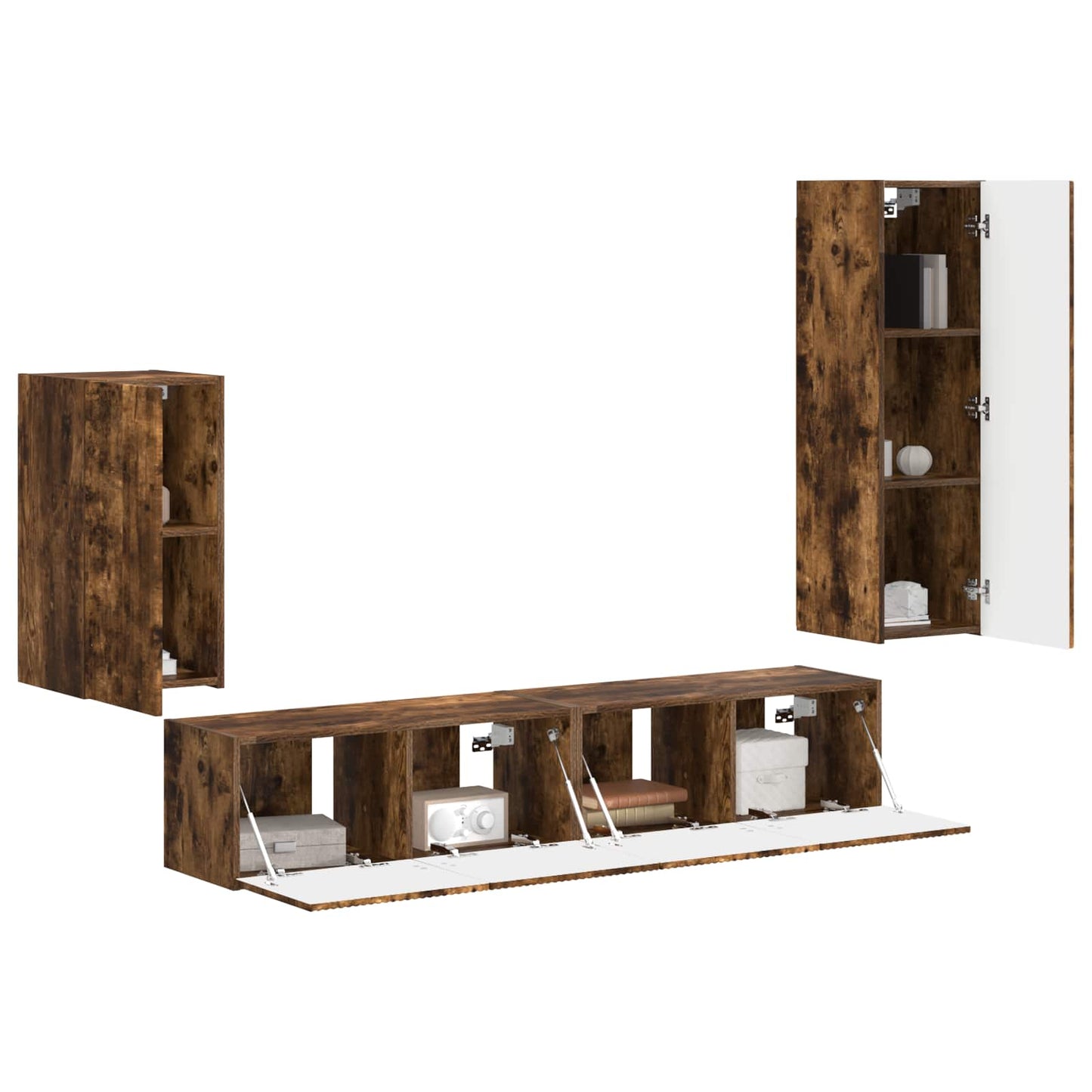 Set mobile TV 4 pcs Rovere fumÃ© Legno multistrato